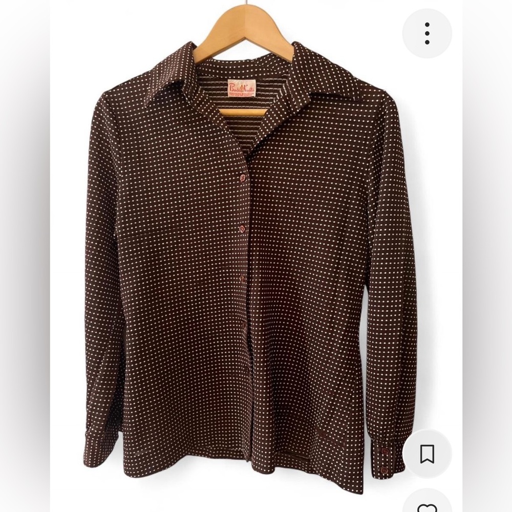 Vintage Bodin Brown Polka Dot Women's Top
